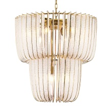Golden Canada 4285-9 TG - Ziva by Golden Lighting Shahi 9-light Chandelier in Titanium Gold